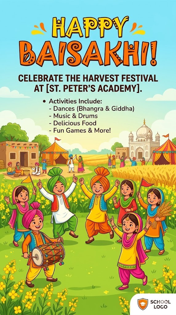 Baisakhi poster for school