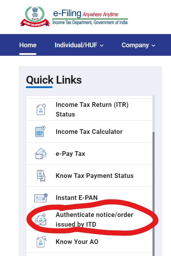 How to check Income Tax Notice online