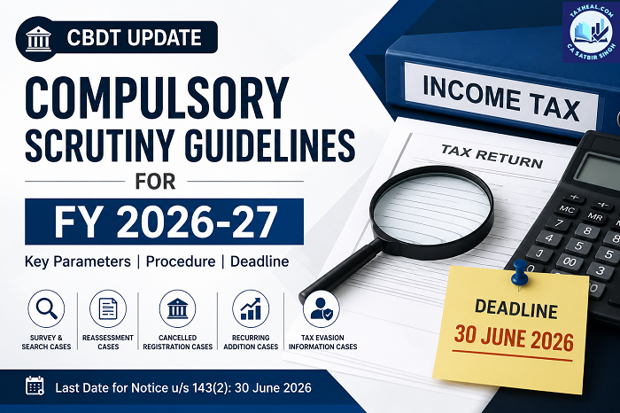 CBDT Guidelines for compulsory selection of returns for complete scrutiny the financial year 2026-27