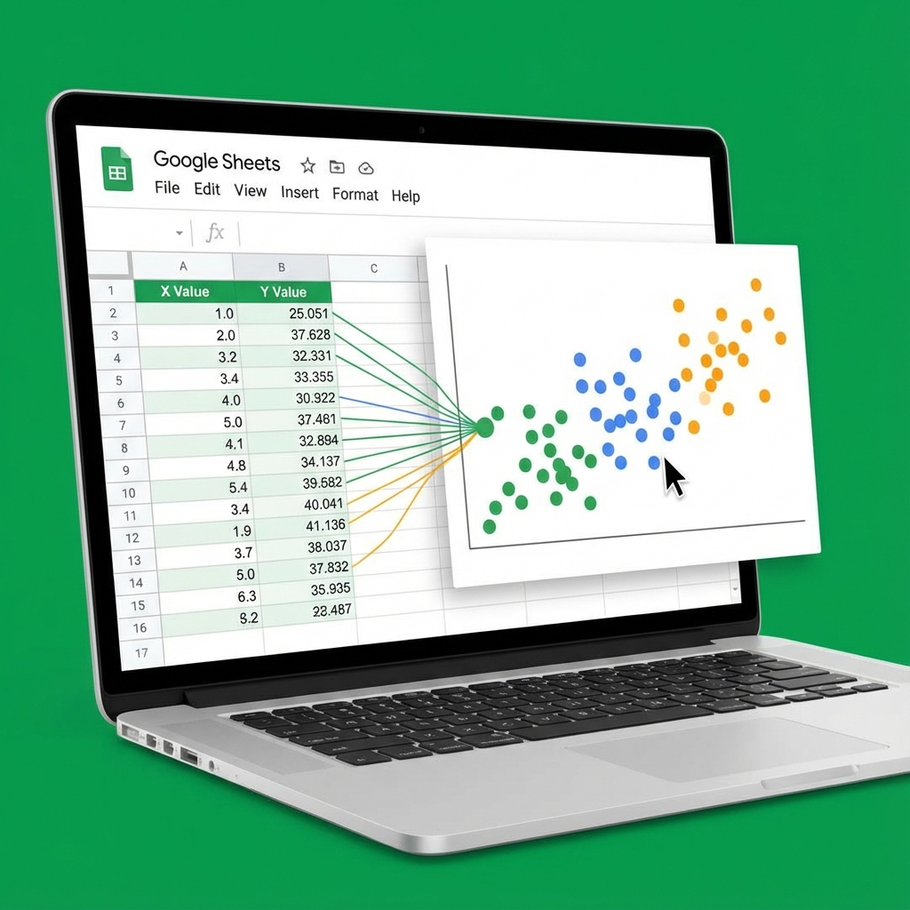 Create and import scatter charts with multiple x-series in Google Sheets
